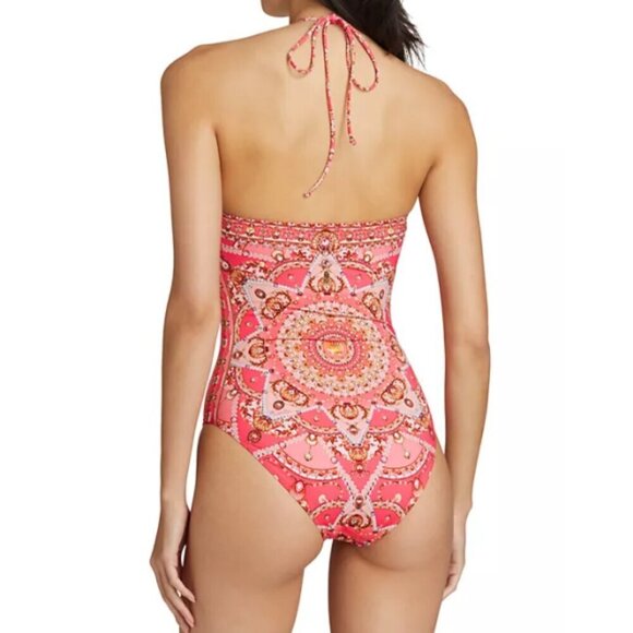 Camilla 'Shell Games' One-Piece Halter Bandeau Swimsuit, Multicolor - Picture 2 of 4